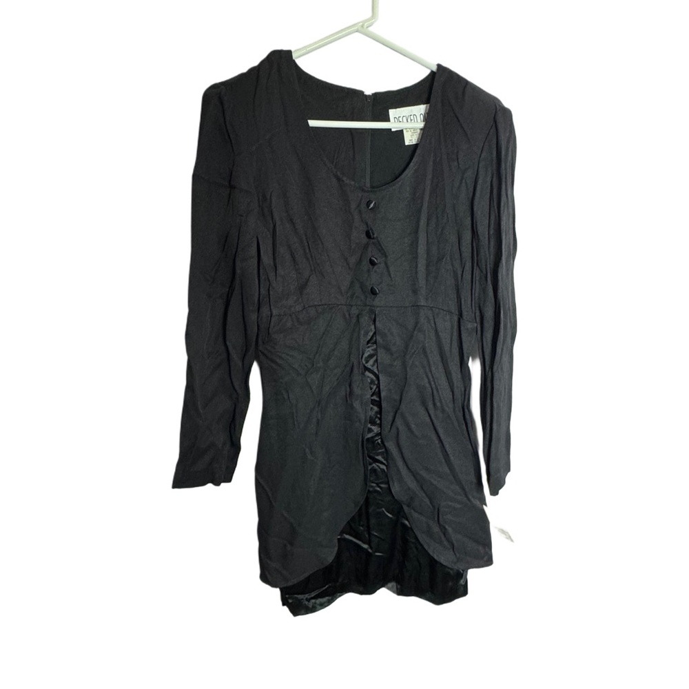Vintage Elegant Black Button-Down Women's Dress NWT